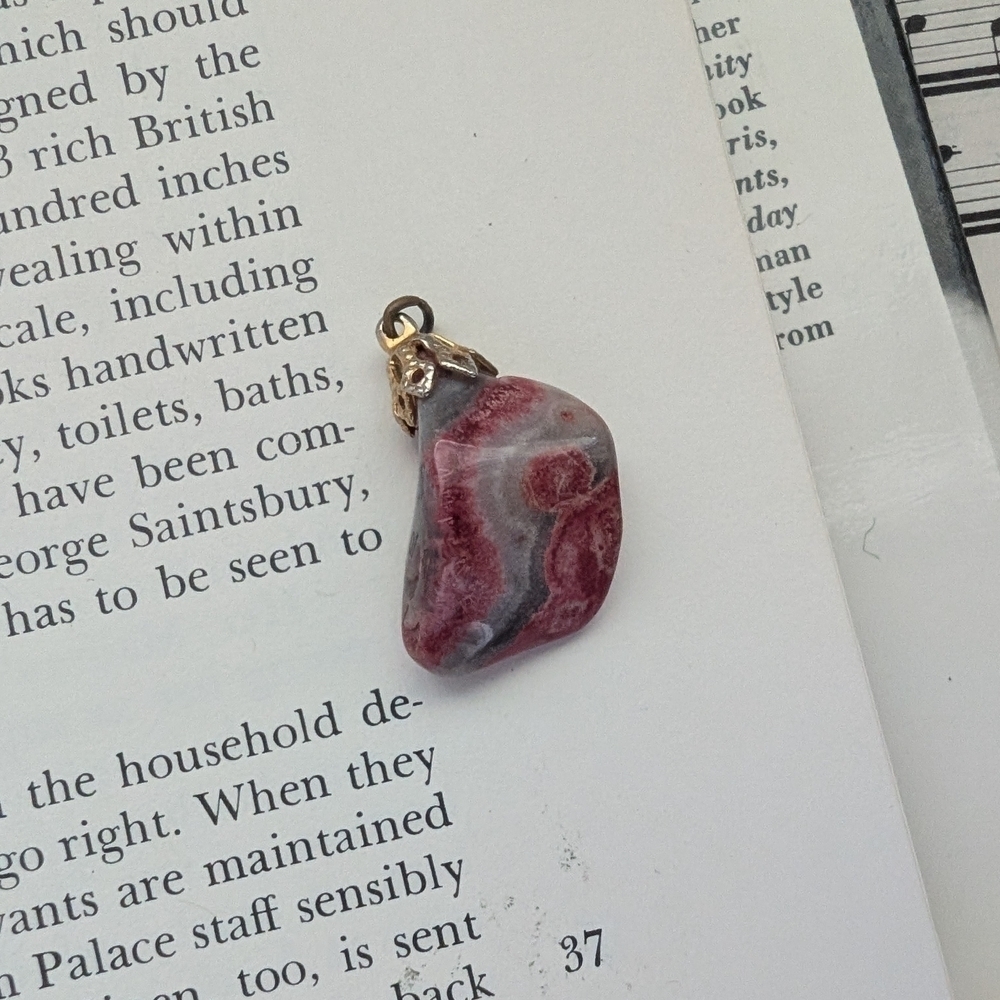 Red and Gray Stone Pendant